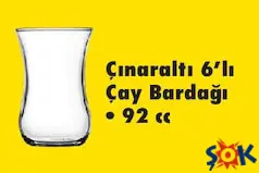 ÇINARALTI 6'LI ÇAY BARDAĞI 92 CC